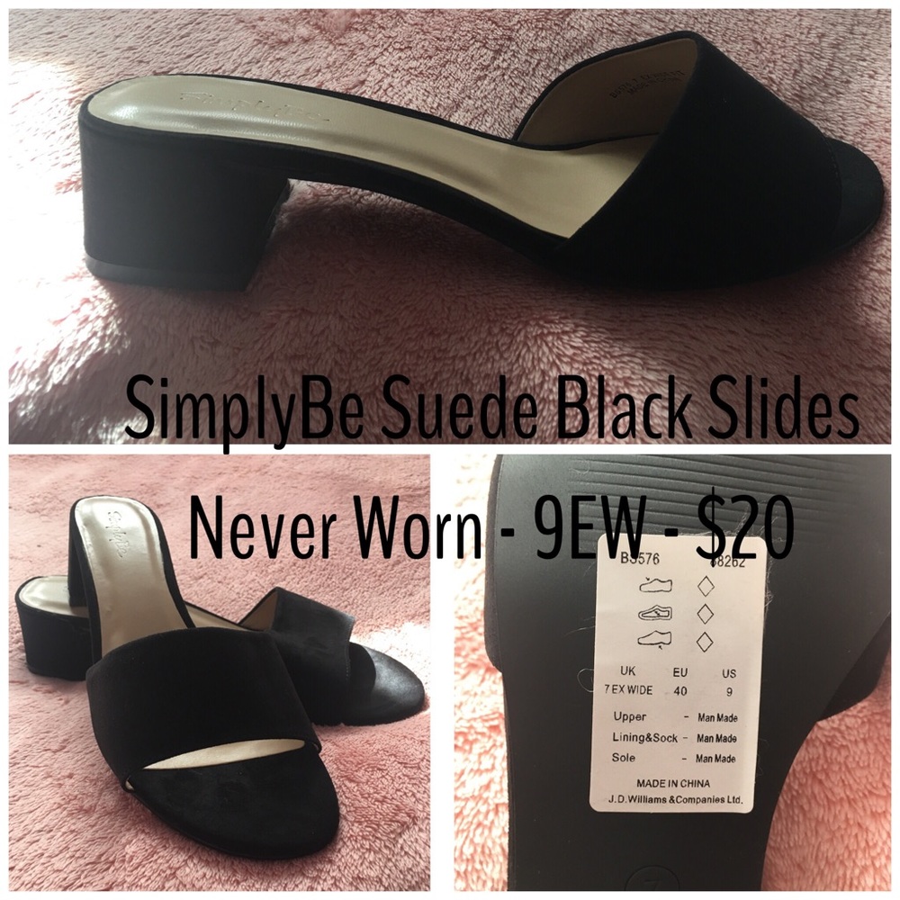 Black Suede Slide - 9EW